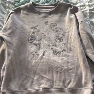 Girls Abercrombie kids Floral Graphic Sweater - taupe. Size 13/14
